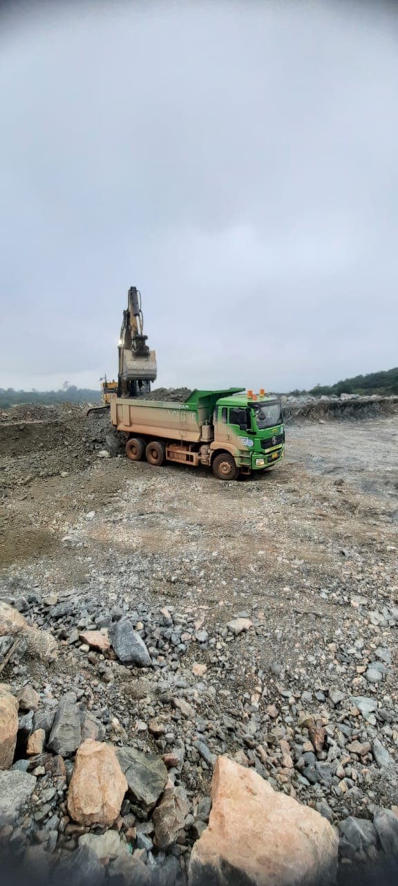 Ore Rehandling in progress